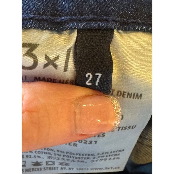 3x1 Jeans Women 27 Blue Gunner Wash Denim Patch‎ Pocket Boot Cut Cropped Retro - Picture 9 of 10